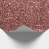 Elegant roos goudglitter kerst cadeaupapier (Hoek)