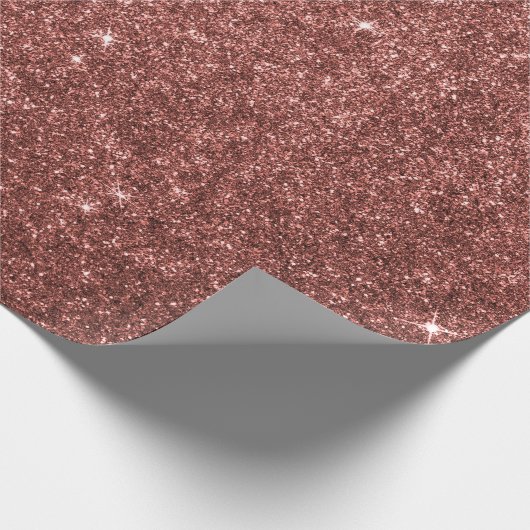Elegant roos goudglitter kerst cadeaupapier (Hoek)