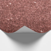 Elegant roos goudglitter kerst cadeaupapier (Hoek)