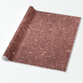 Elegant roos goudglitter kerst cadeaupapier (Uitgerold)