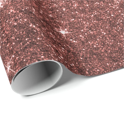 Elegant roos goudglitter kerst cadeaupapier (Rol Hoek)