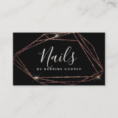 Elegant roos goudglitter lijst nagels visitekaartje (Voorkant)