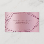 Elegant roos goudglitter lijsten nagels visitekaartje (Achterkant)