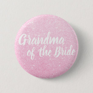Elegant roos goudglitter oma van de bruid ronde button 5,7 cm