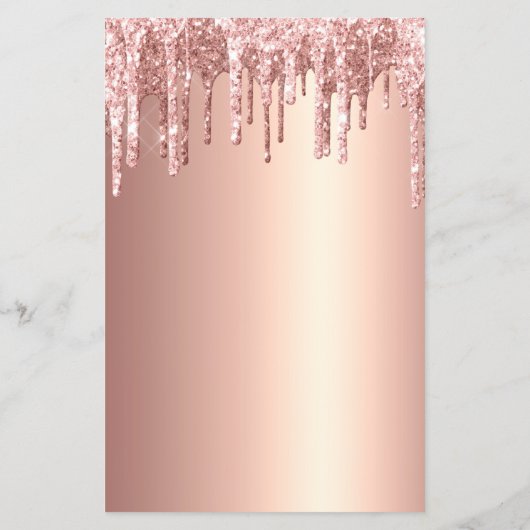 Elegant roos goudglitterdripnagels flyer (Achterkant)