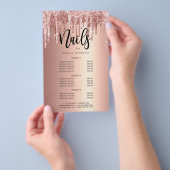 Elegant roos goudglitterdripnagels flyer (Hand)