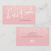 Elegant roos goudglitterschaar visitekaartje (Voorkant / Achterkant)