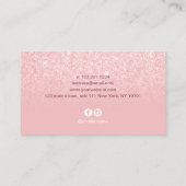 Elegant roos goudglitterschaar visitekaartje (Achterkant)