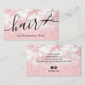 Elegant roos goudglitterschaar visitekaartje (Voorkant / Achterkant)