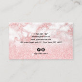 Elegant roos goudglitterschaar visitekaartje (Achterkant)