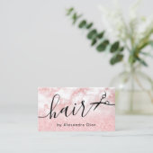 Elegant roos goudglitterschaar visitekaartje (Staand voorkant)