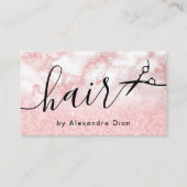 Elegant roos goudglitterschaar visitekaartje (Voorkant)