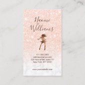 Elegant roos goudglitterspuitbussen visitekaartje (Achterkant)