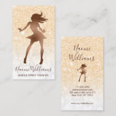 Elegant roos goudglitterspuitbussen visitekaartje (Voorkant / Achterkant)