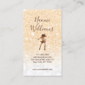 Elegant roos goudglitterspuitbussen visitekaartje (Achterkant)