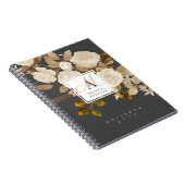 Elegant Roos Goudgrijs Monogram Notitieboek (Rechterzijde)