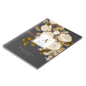 Elegant Roos Goudgrijs Monogram Notitieboek (Linkerzijde)