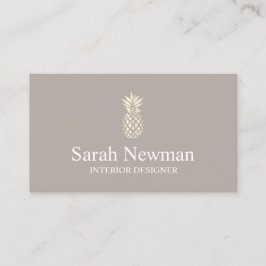 Elegant roos goudgrijze anananassee interieontwerp visitekaartje