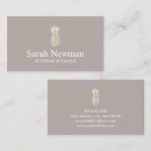 Elegant roos goudgrijze anananassee interieontwerp visitekaartje (Voorkant / Achterkant)
