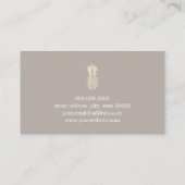 Elegant roos goudgrijze anananassee interieontwerp visitekaartje (Achterkant)