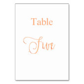 Elegant roos goudkalligrafietabel vijf 5 kaart (Achterkant)