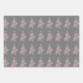 Elegant roos goudkerstboompatroon inpakpapier vel (Voorkant 3)