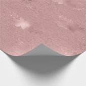 Elegant roos goudkerstflorpatroon cadeaupapier (Hoek)