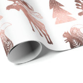 Elegant roos goudkerstpatroon met schattig koper cadeaupapier (Rol Hoek)