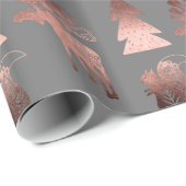 Elegant roos goudkerstpatroon met schattig koper cadeaupapier (Rol Hoek)