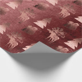 Elegant roos goudkerstpatroon met schattig koper cadeaupapier (Hoek)