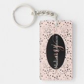 Elegant roos goudletters op zwart sleutelhanger (Voorkant)