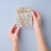 Elegant roos goudmarmer bruddouche-uitnodiging flyer (Hand)