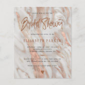 Elegant roos goudmarmer bruddouche-uitnodiging flyer (Voorkant)