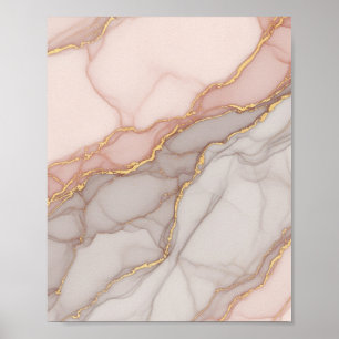 Elegant Roos goudmarmer - Luxe muurkunst Poster