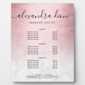 Elegant roos goudmarmer-make-up artiesten fotoplaat (Voorkant)