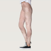 Elegant roos goudmarmer-sneeuwvlokpatroon met kope leggings (Links)