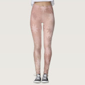 Elegant roos goudmarmer-sneeuwvlokpatroon met kope leggings (Voorkant)