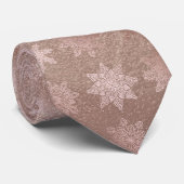 Elegant roos goudmarmer-sneeuwvlokpatroon met kope stropdas (Opgerold)