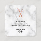 Elegant roos goudmarmer vierkante visitekaartje (Achterkant)