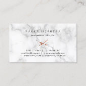 Elegant roos goudmarmer visitekaartje (Achterkant)