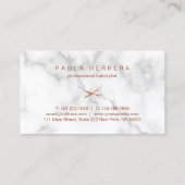 Elegant roos goudmarmer visitekaartje (Achterkant)