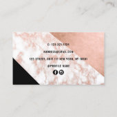 Elegant roos goudmarmer visitekaartje (Achterkant)