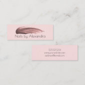 Elegant roos goudnagel nagellak pastelroze mini visitekaartje (Voorkant / Achterkant)