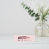 Elegant roos goudnagel nagellak pastelroze mini visitekaartje (Staand voorkant)