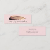Elegant roos goudnagel nagellak pastelroze mini visitekaartje (Voorkant / Achterkant)