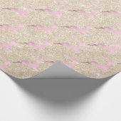 Elegant roos goudrendierpatroon cadeaupapier (Hoek)