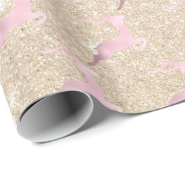 Elegant roos goudrendierpatroon cadeaupapier