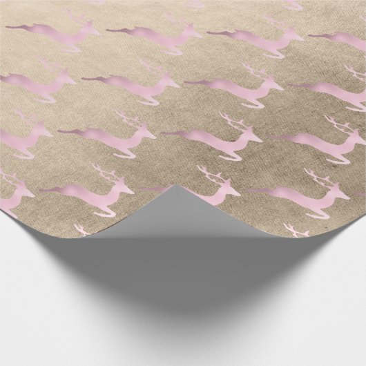 Elegant roos goudrendierpatroon cadeaupapier (Hoek)