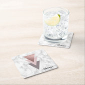 elegant roos goudroze grijze driehoeken witte marm kartonnen onderzetters (Insitu)