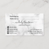 Elegant roos goudschaar aanbevelingskaartje (Achterkant)